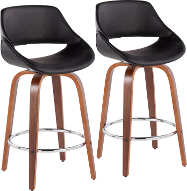 Inaran II Black Counter Height Stool, Set of 2