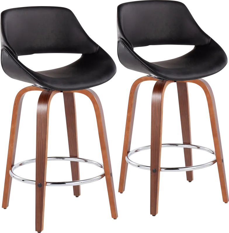 Inaran II Black Counter Height Stool, Set of 2