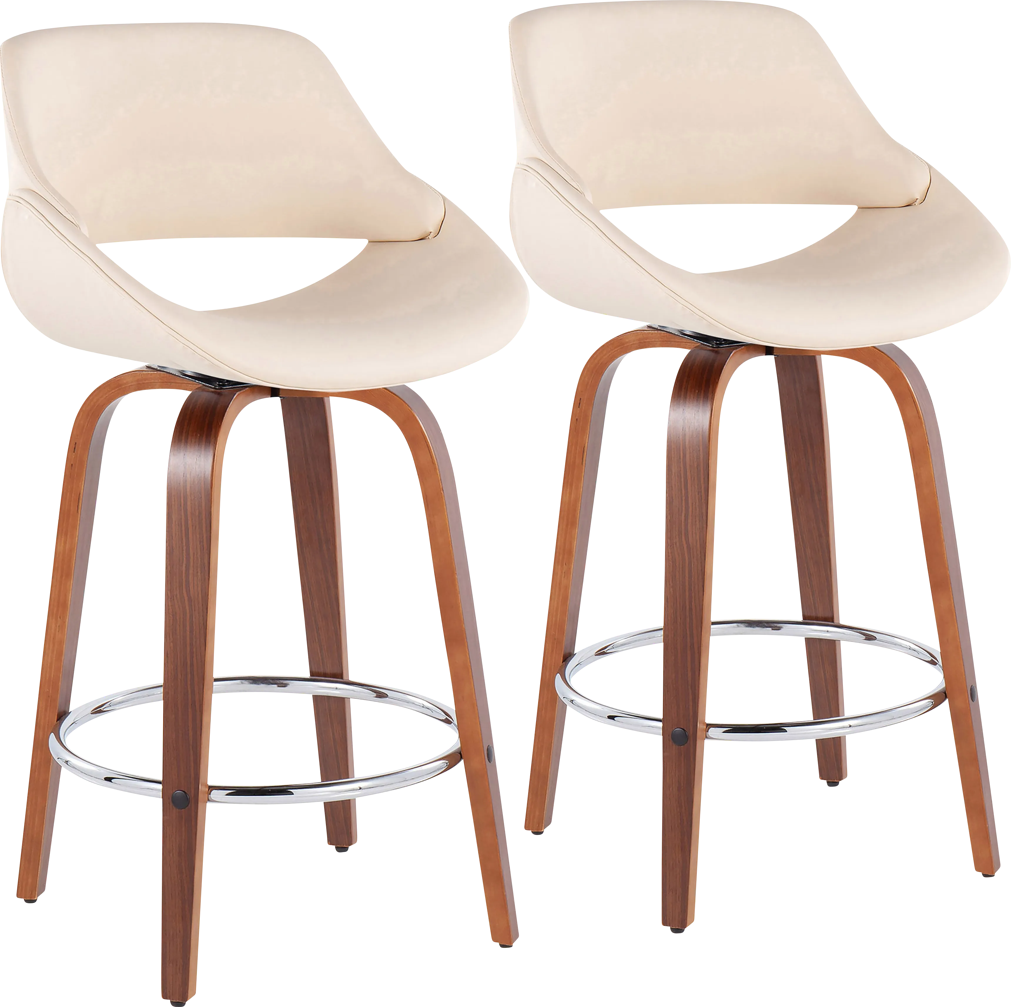 Inaran II Cream Counter Height Stool, Set of 2 - Thumbnail - Image 1
