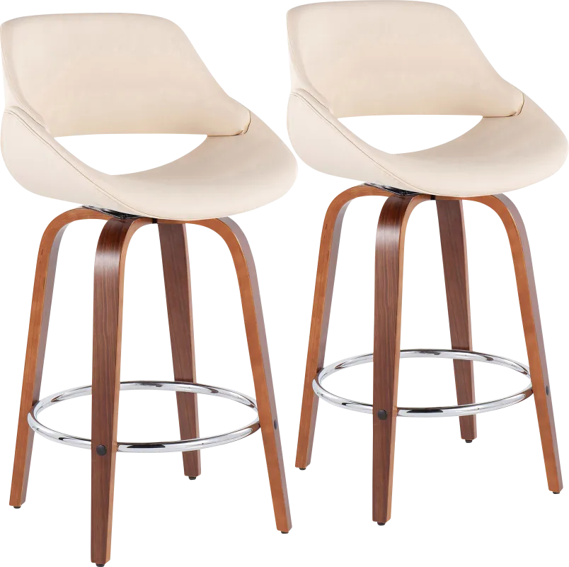 Inaran II Cream Counter Height Stool, Set of 2