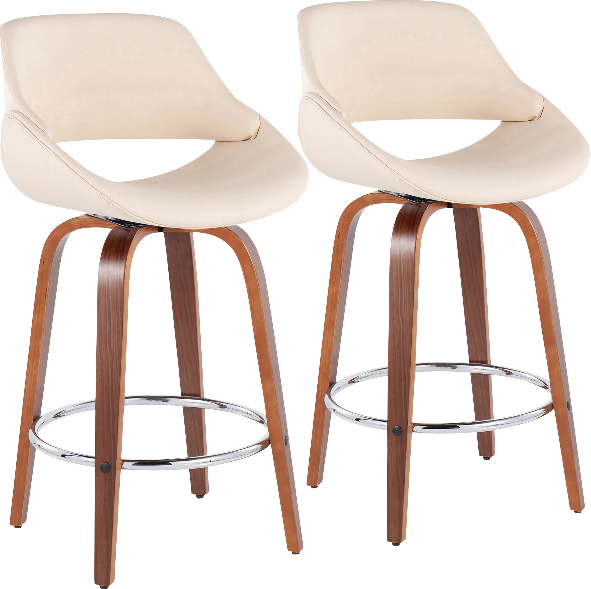 Inaran II Cream Counter Height Stool, Set of 2 - Image 1