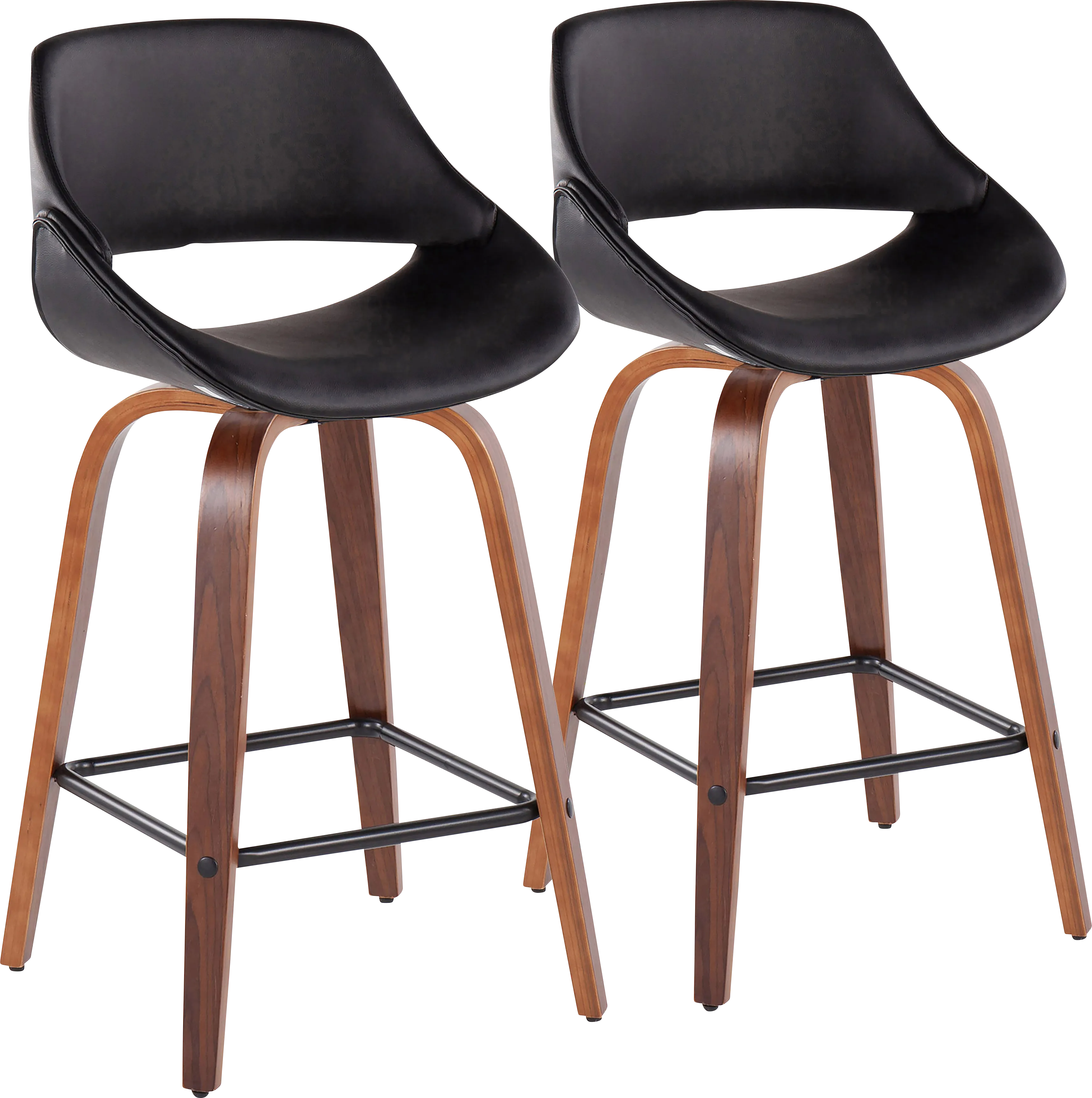 Irenor Black Counter Height Stool, Set of 2 - Thumbnail - Image 1