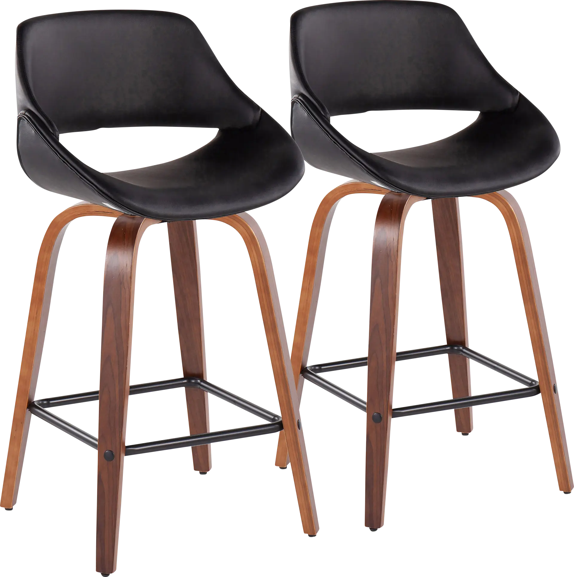 Irenor Black Counter Height Stool, Set of 2