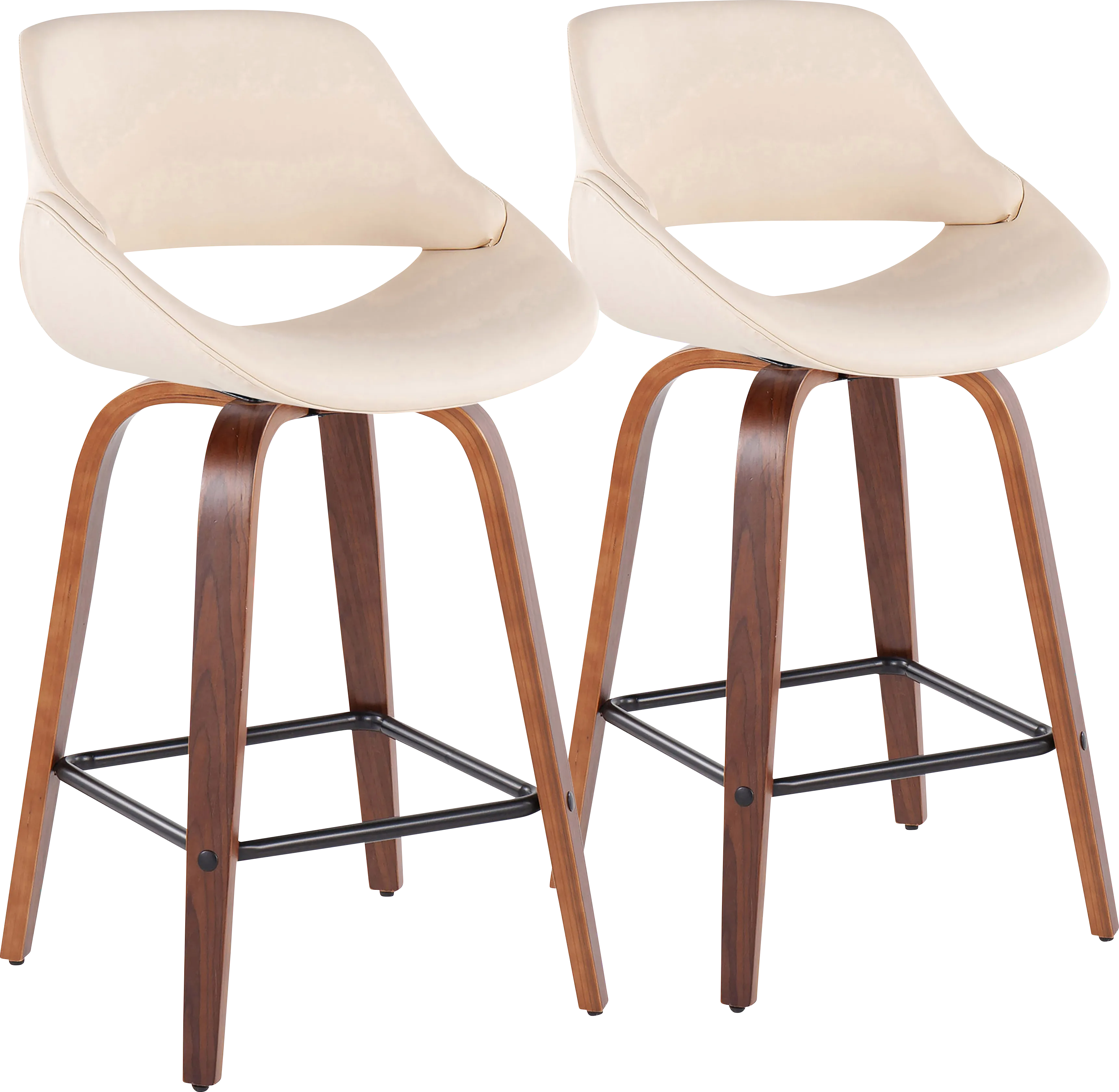 Irenor Cream Counter Height Stool, Set of 2 - Thumbnail - Image 1