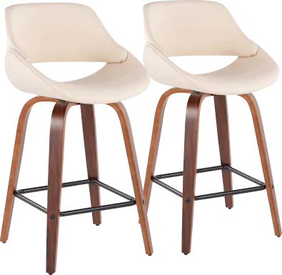 Irenor Cream Counter Height Stool, Set of 2