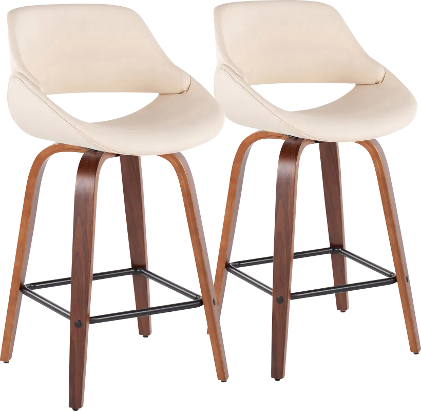 Irenor Cream Counter Height Stool, Set of 2