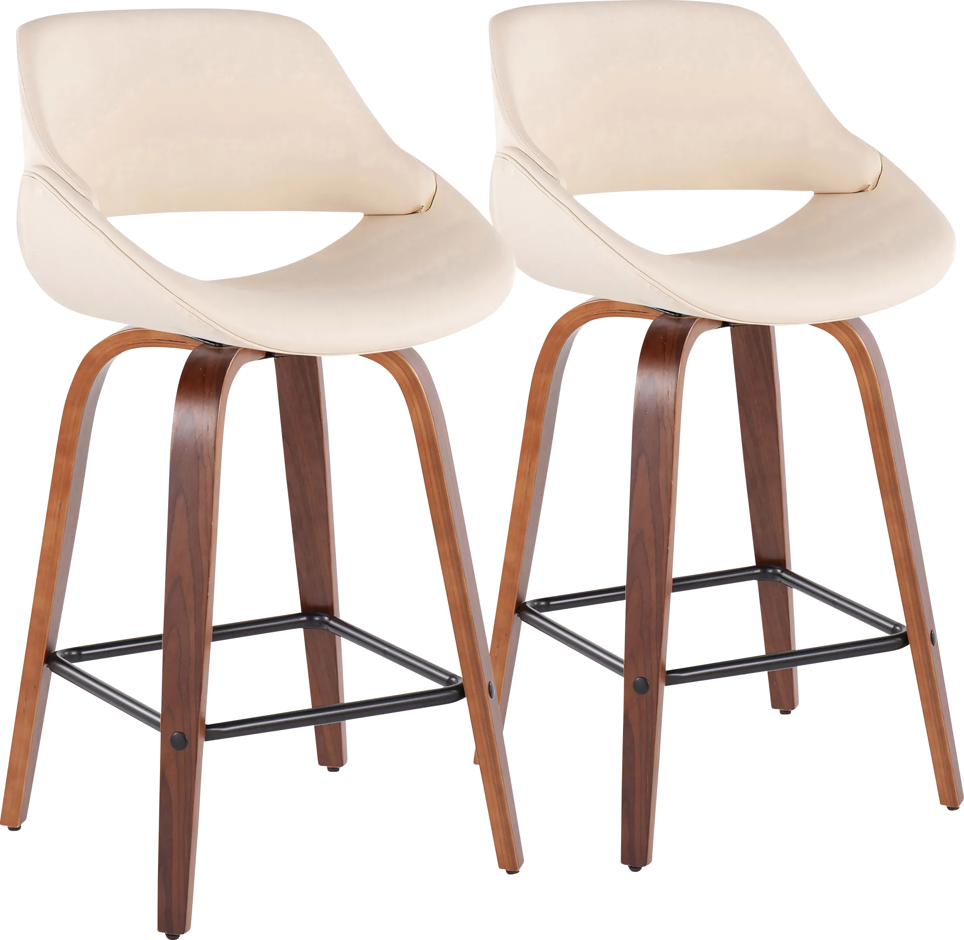 Irenor Cream Counter Height Stool, Set of 2 - Image 1