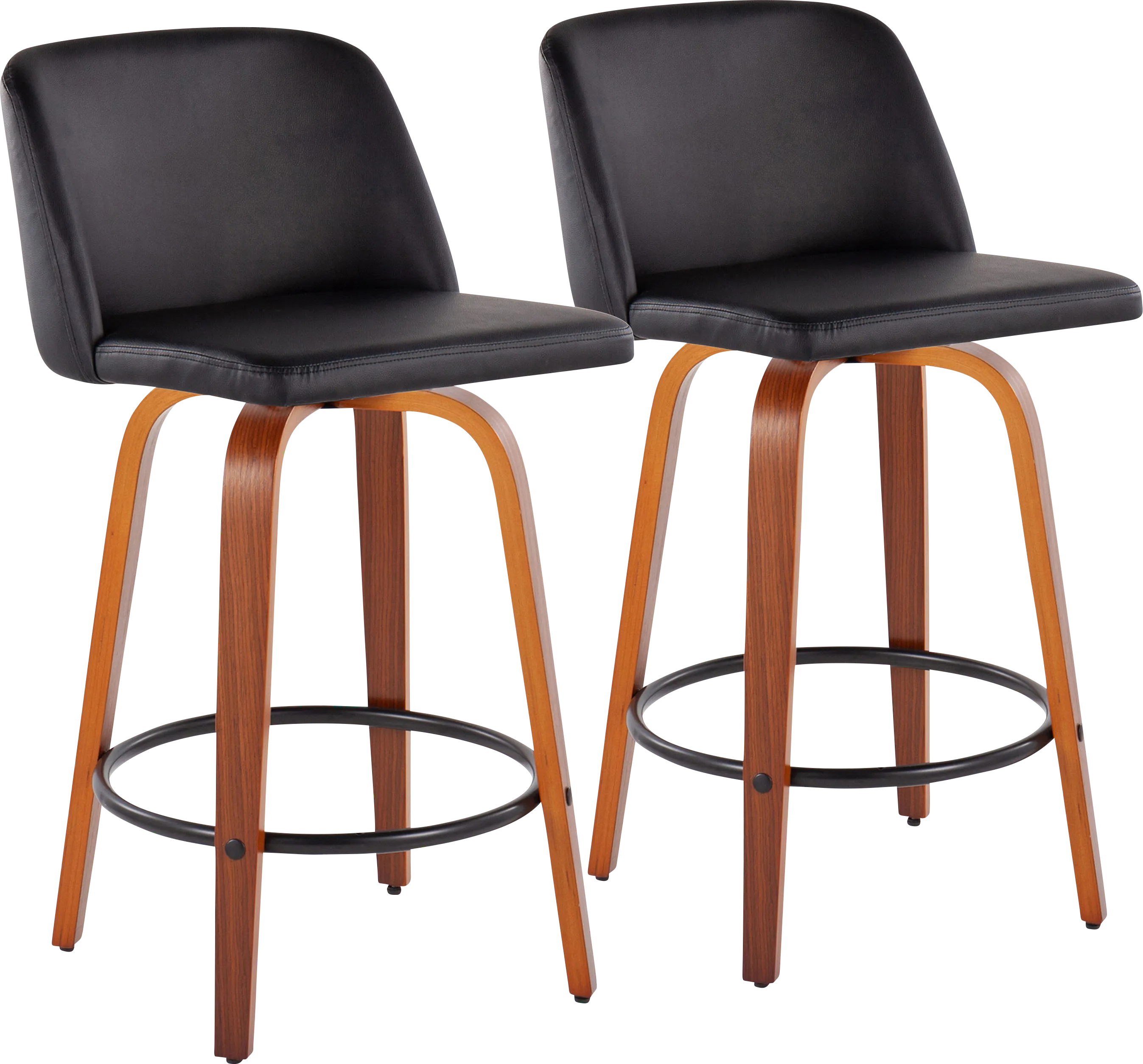 Elorena I Black Counter Height Stool, Set of 2 - Thumbnail - Image 1
