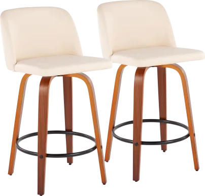 Elorena I Cream Counter Height Stool, Set of 2