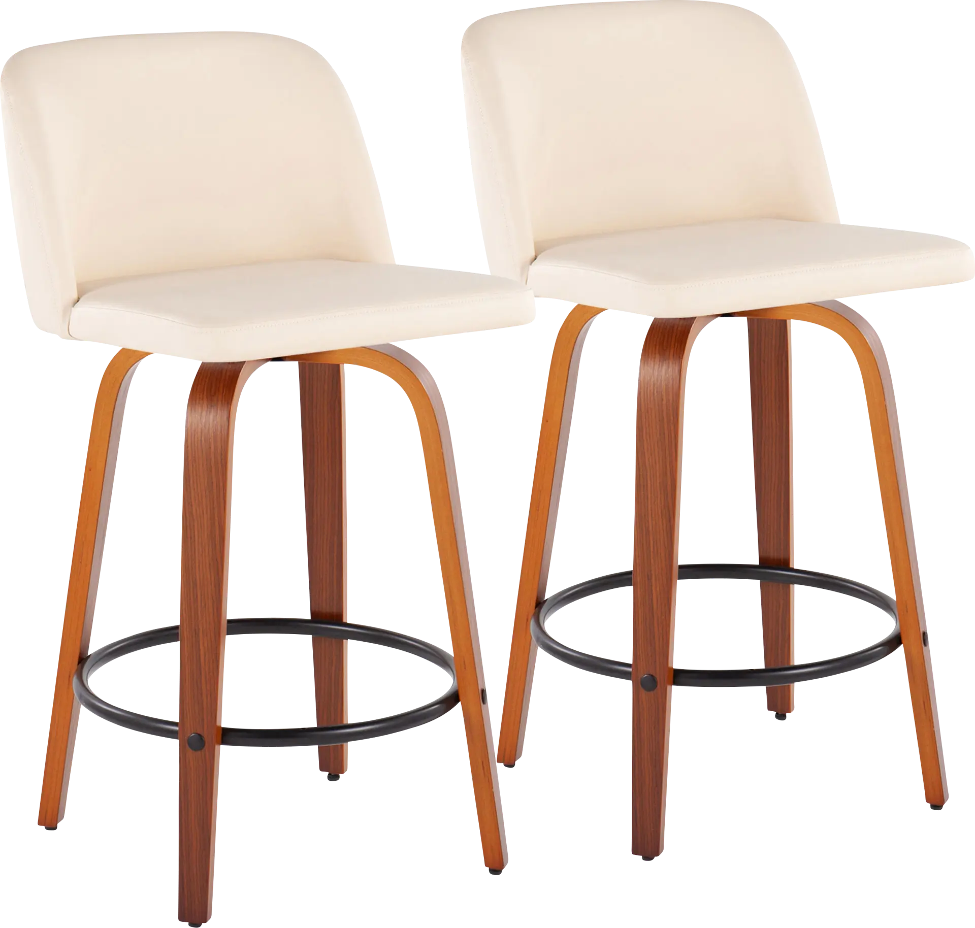 Elorena I Cream Counter Height Stool, Set of 2