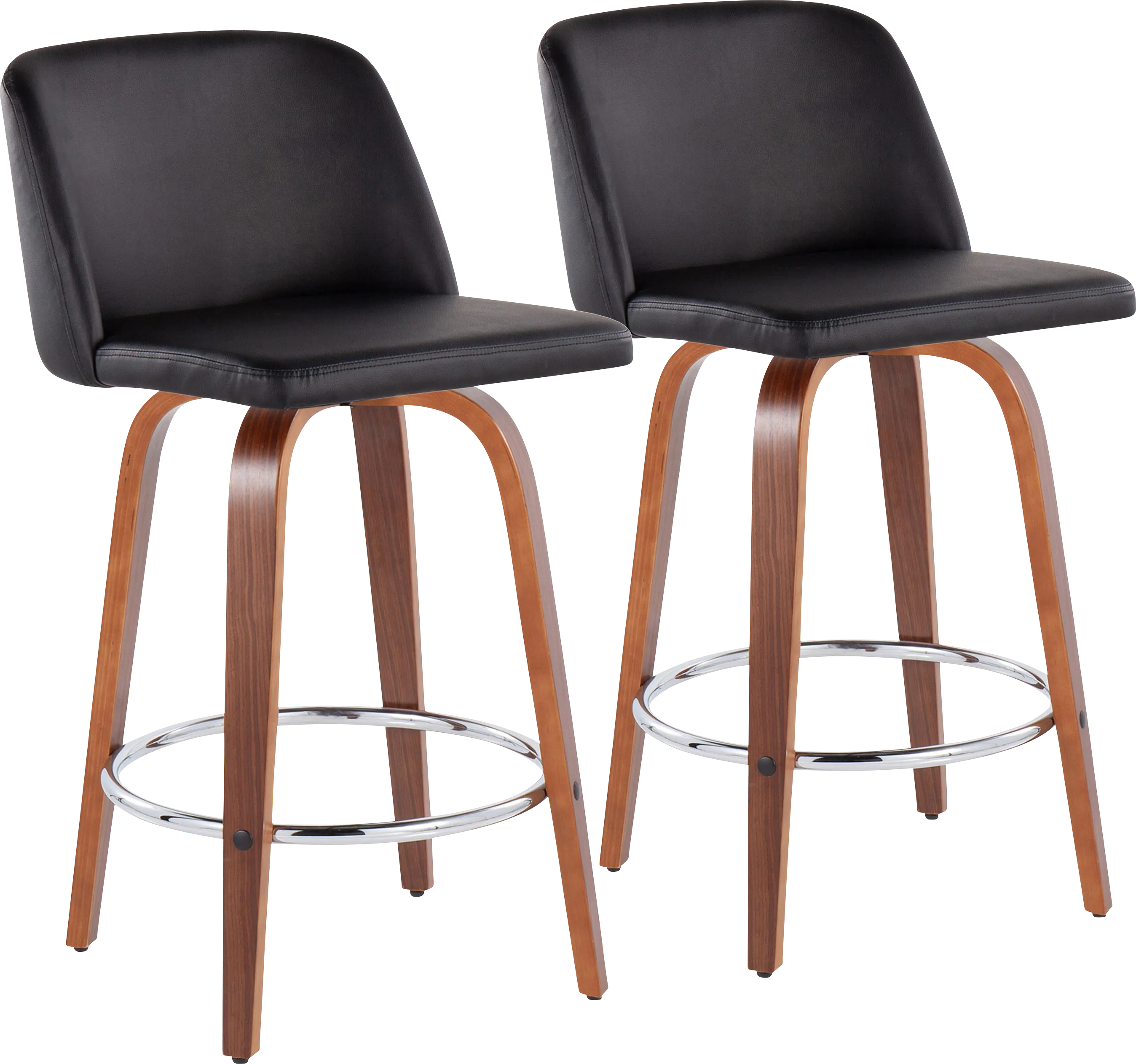 Elorena II Black Counter Height Stool, Set of 2 - Thumbnail - Image 1