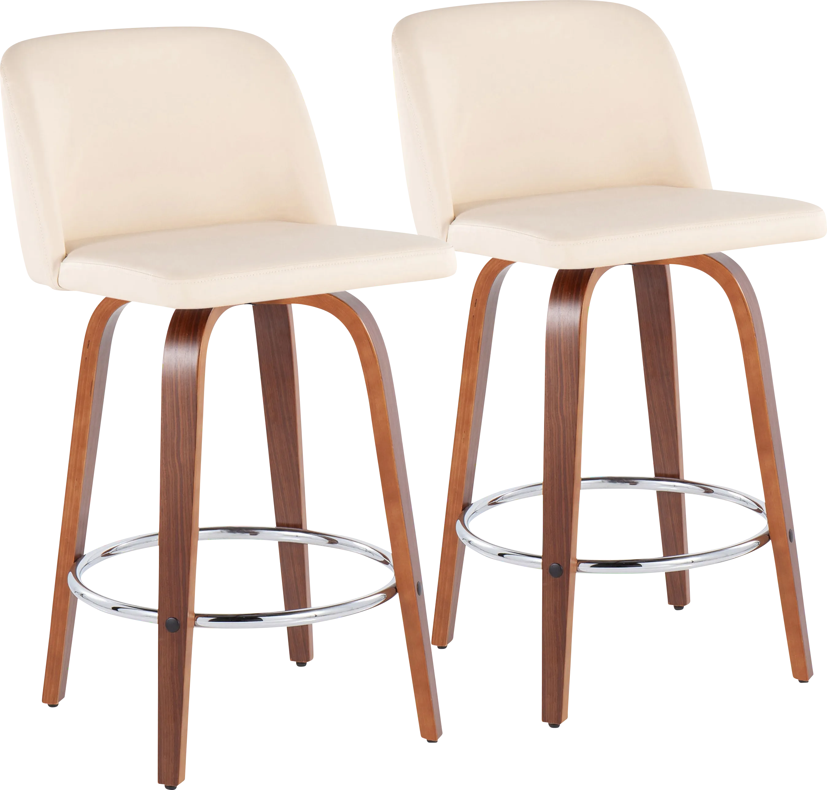 Elorena II Cream Counter Height Stool, Set of 2 - Thumbnail - Image 1