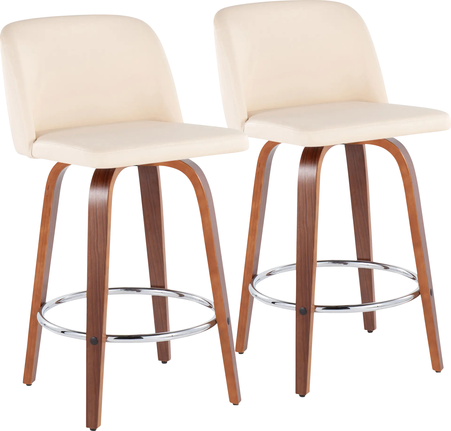 Elorena II Cream Counter Height Stool, Set of 2