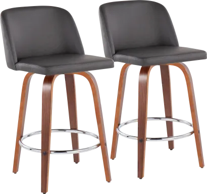 Elorena II Gray Counter Height Stool, Set of 2