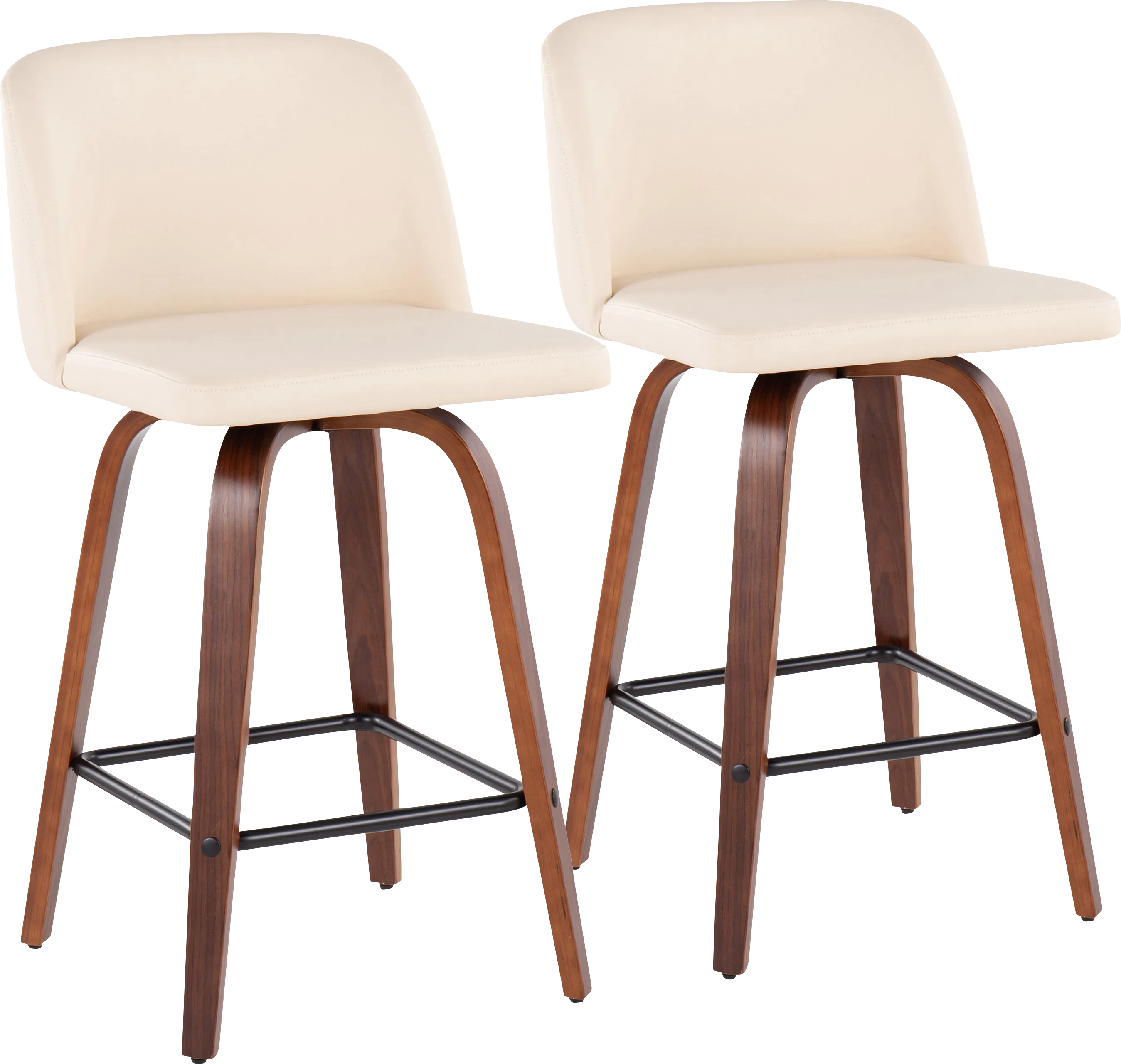Enora Ann Cream Counter Height Stool, Set of 2 - Thumbnail - Image 1