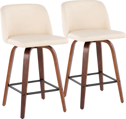 Enora Ann Cream Counter Height Stool, Set of 2