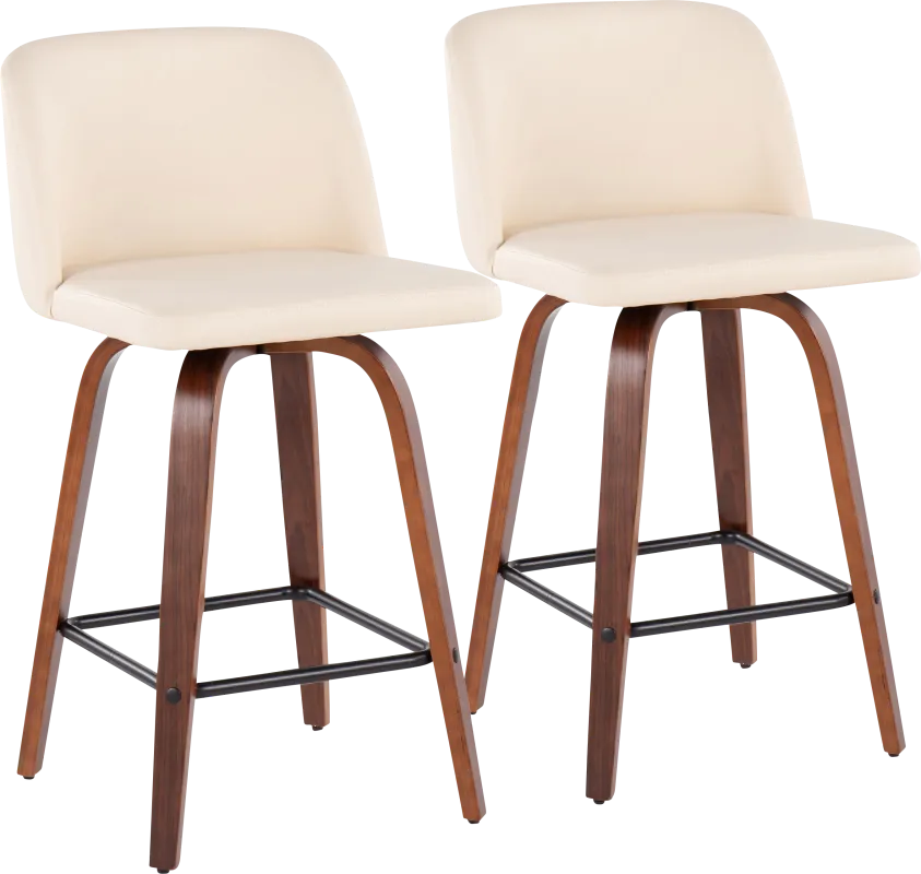 Enora Ann Cream Counter Height Stool, Set of 2