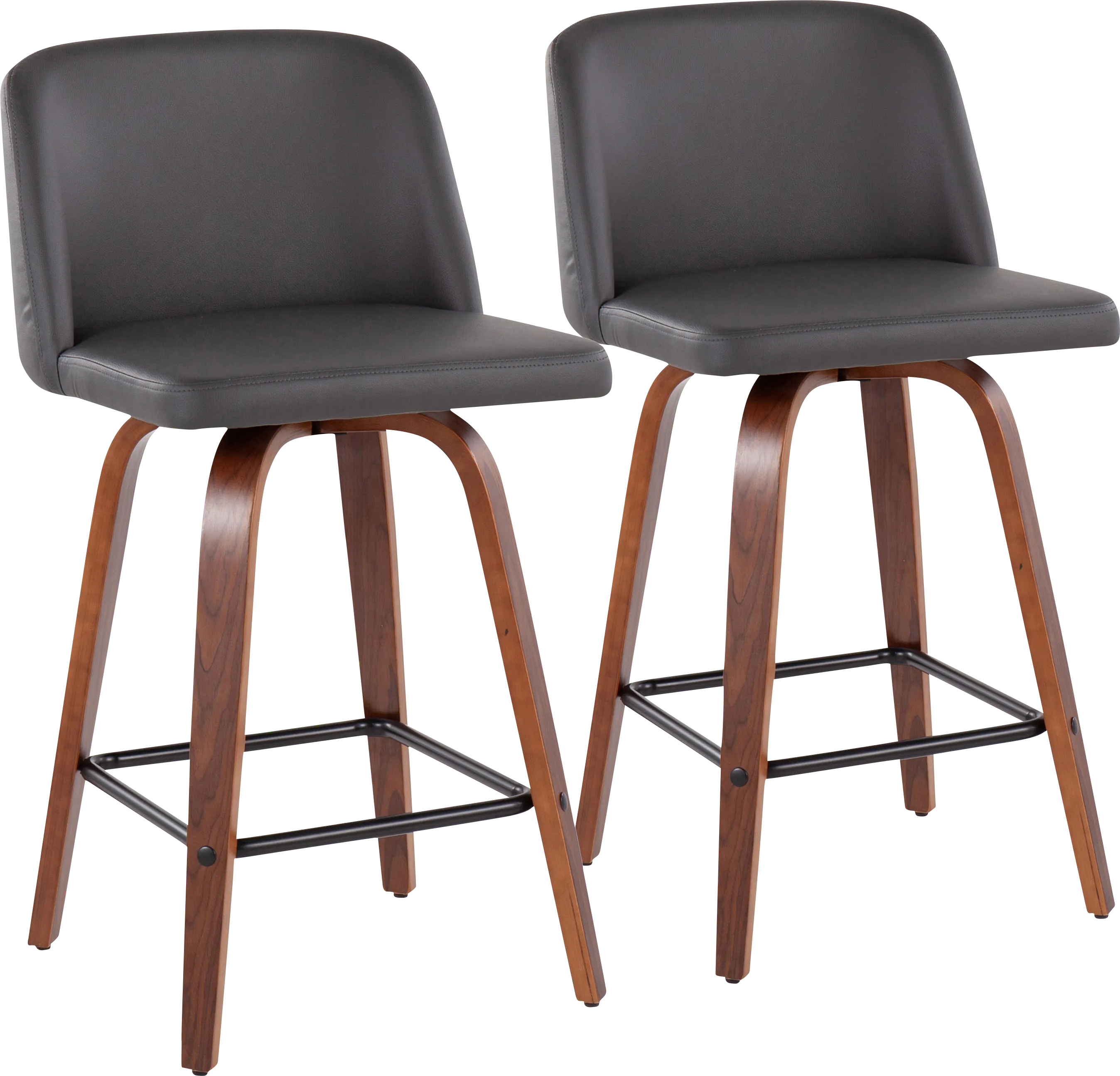 Enora Ann Gray Counter Height Stool, Set of 2 - Thumbnail - Image 1