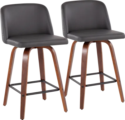 Enora Ann Gray Counter Height Stool, Set of 2
