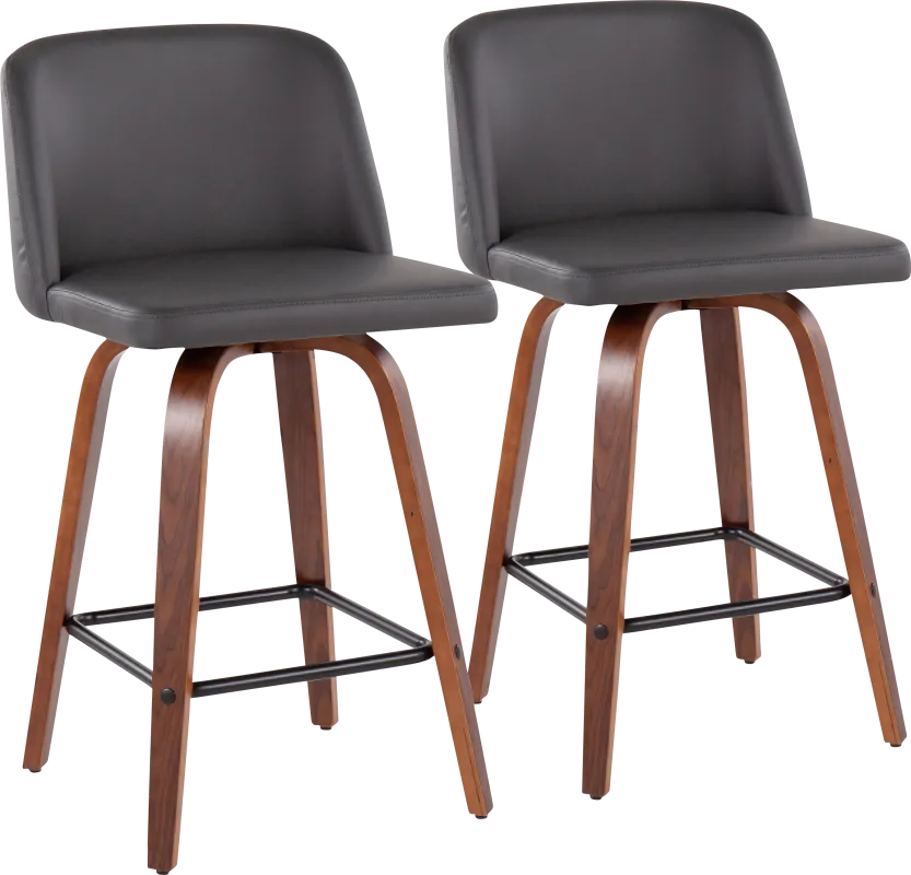 Enora Ann Gray Counter Height Stool, Set of 2