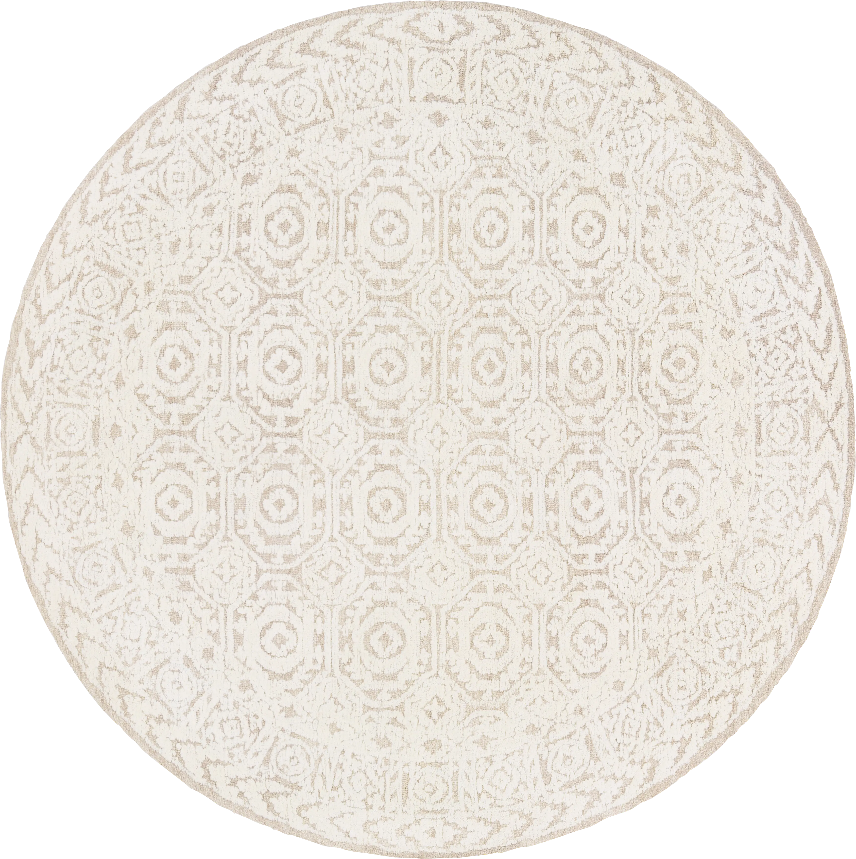 Windlea Tan 8' Round Rug - Thumbnail - Image 1