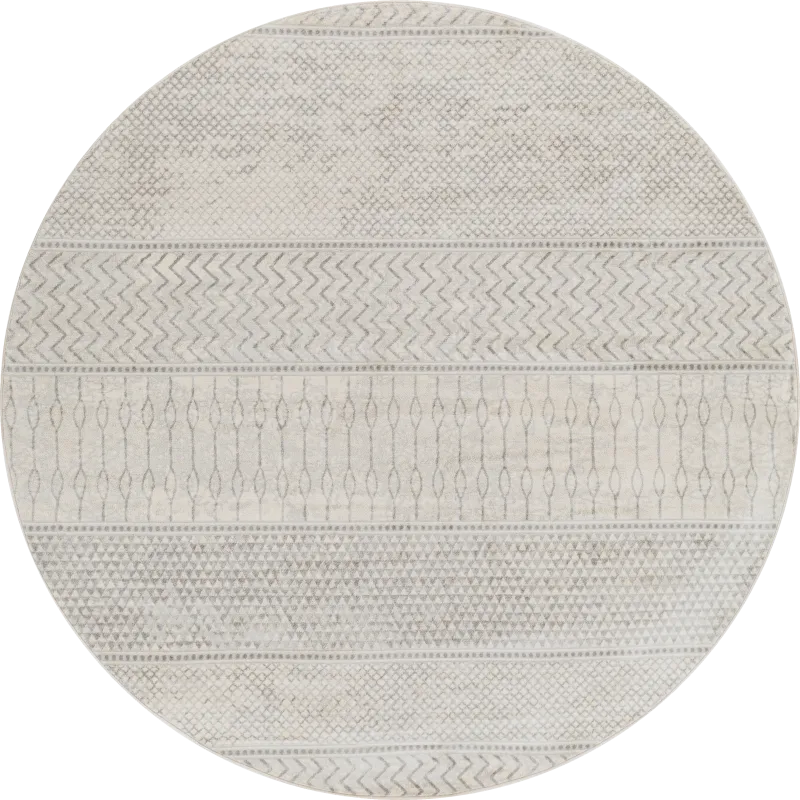 Tristram II Silver 7'10 Round Rug
