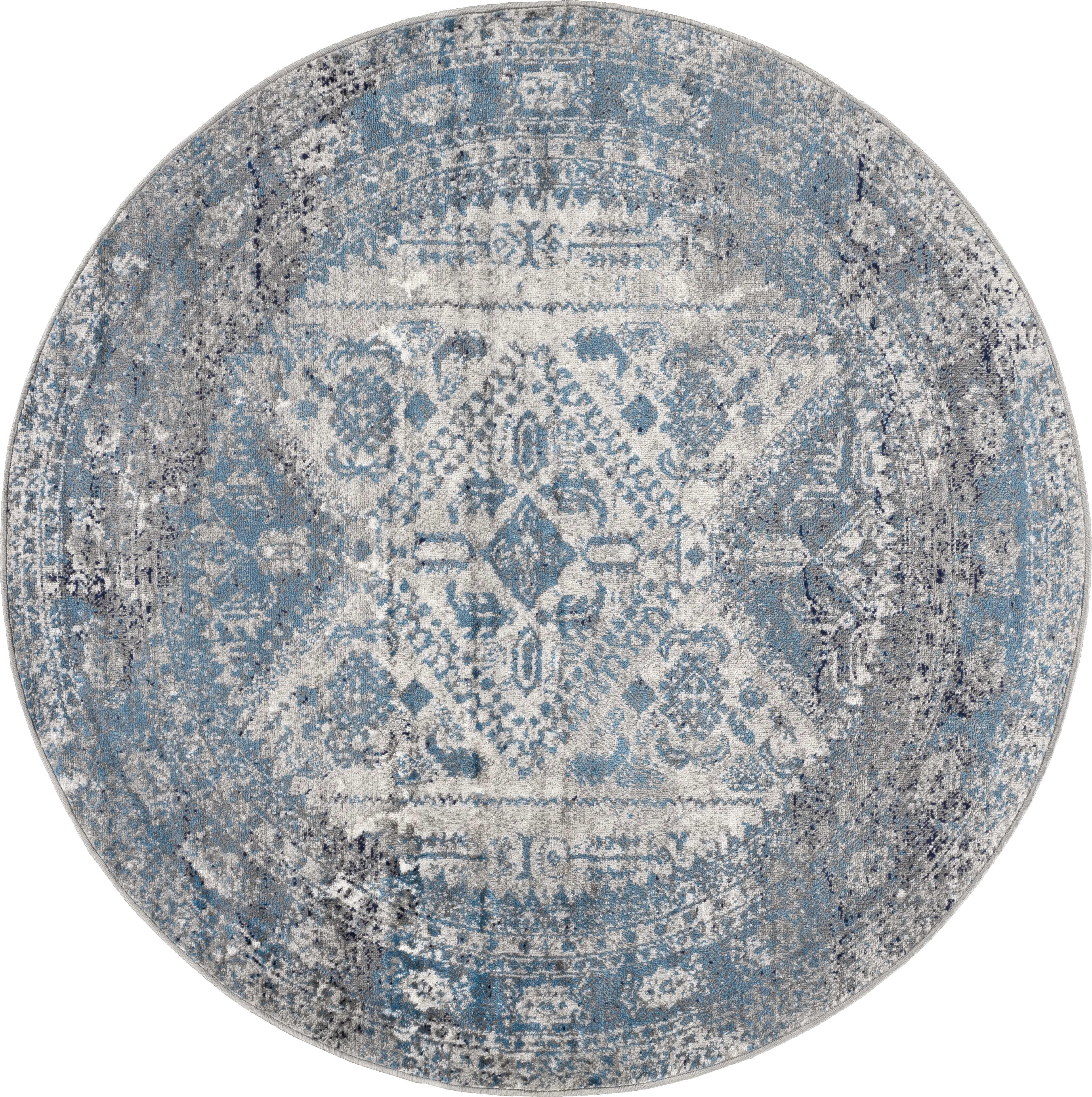 Transcom II Gray 5'3 Round Rug - Thumbnail - Image 1