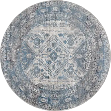 Transcom II Gray 5'3 Round Rug