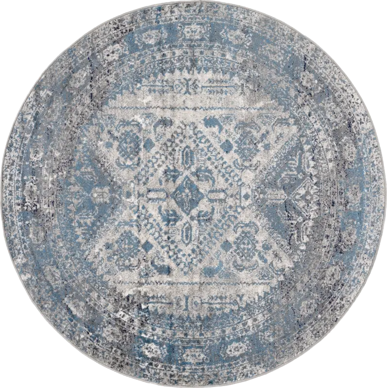 Transcom II Gray 5'3 Round Rug