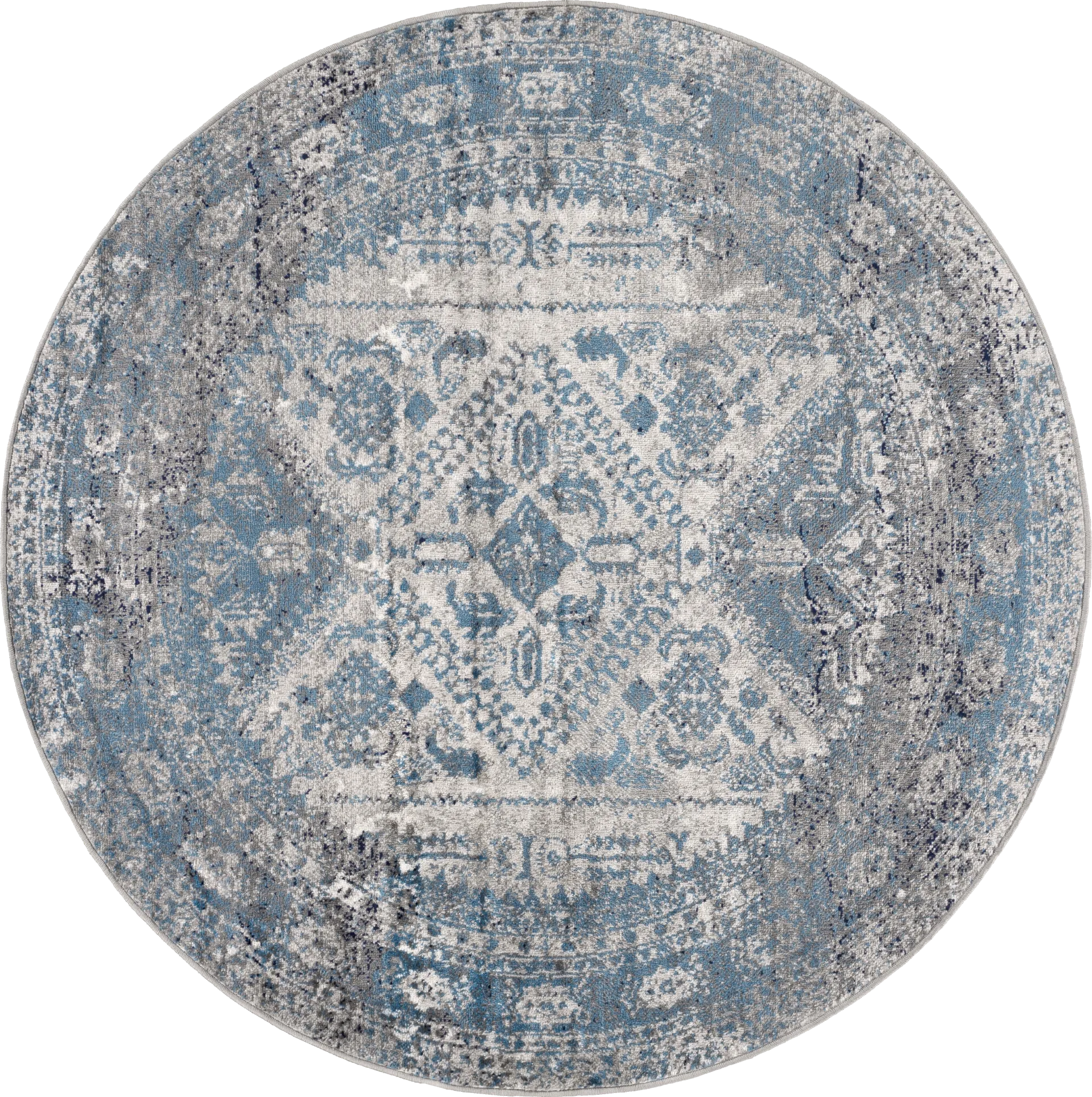 Transcom II Gray 5'3 Round Rug - Image 1