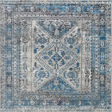 Transcom II Gray 6'7 Square Rug