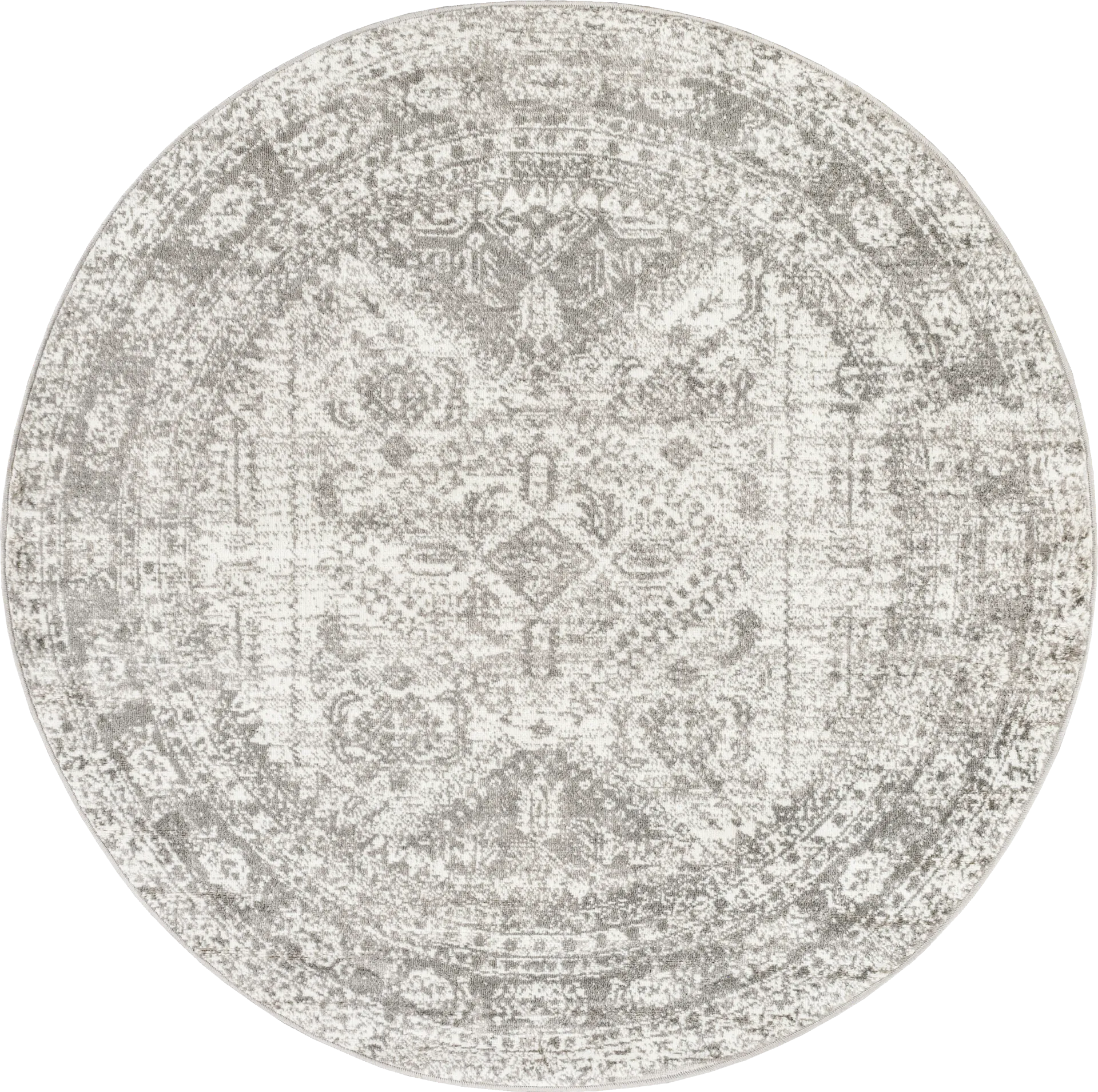 Transcom III Gray 5'3 Round Rug - Image 1
