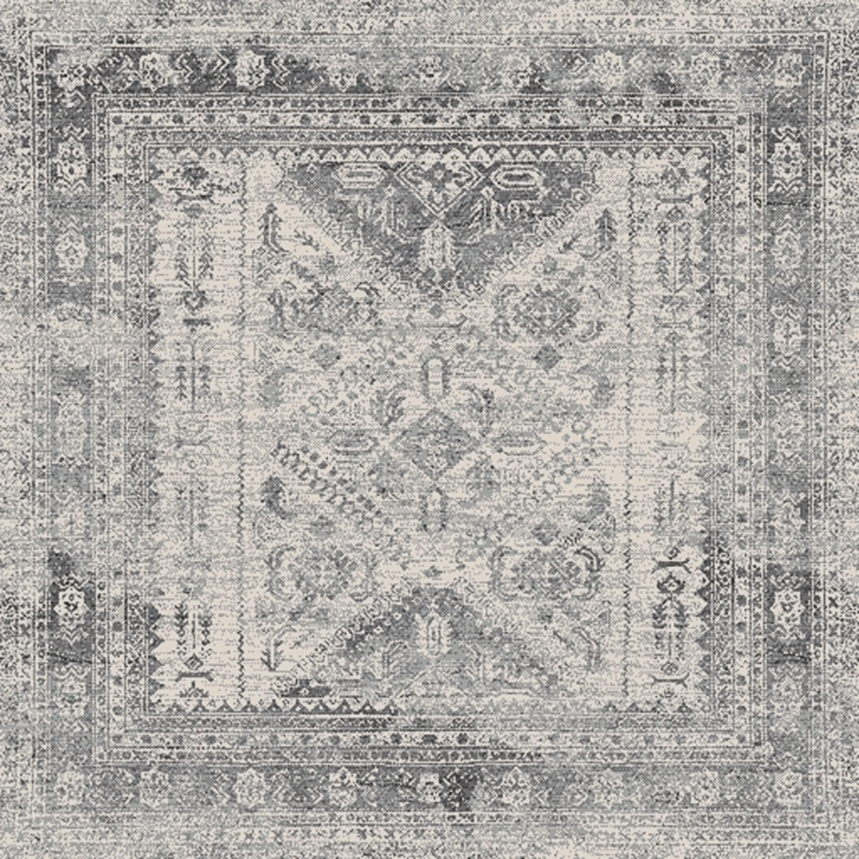 Transcom III Gray 5'3 Square Rug - Thumbnail - Image 1