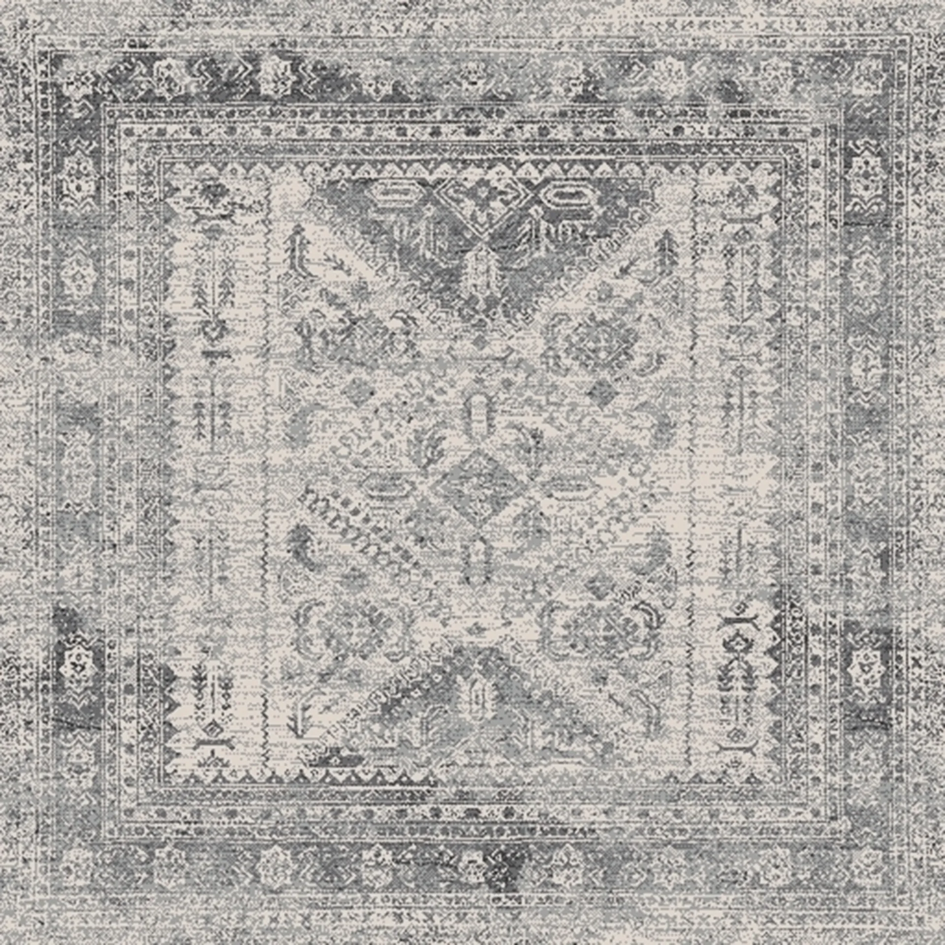 Transcom III Gray 5'3 Square Rug - Image 1
