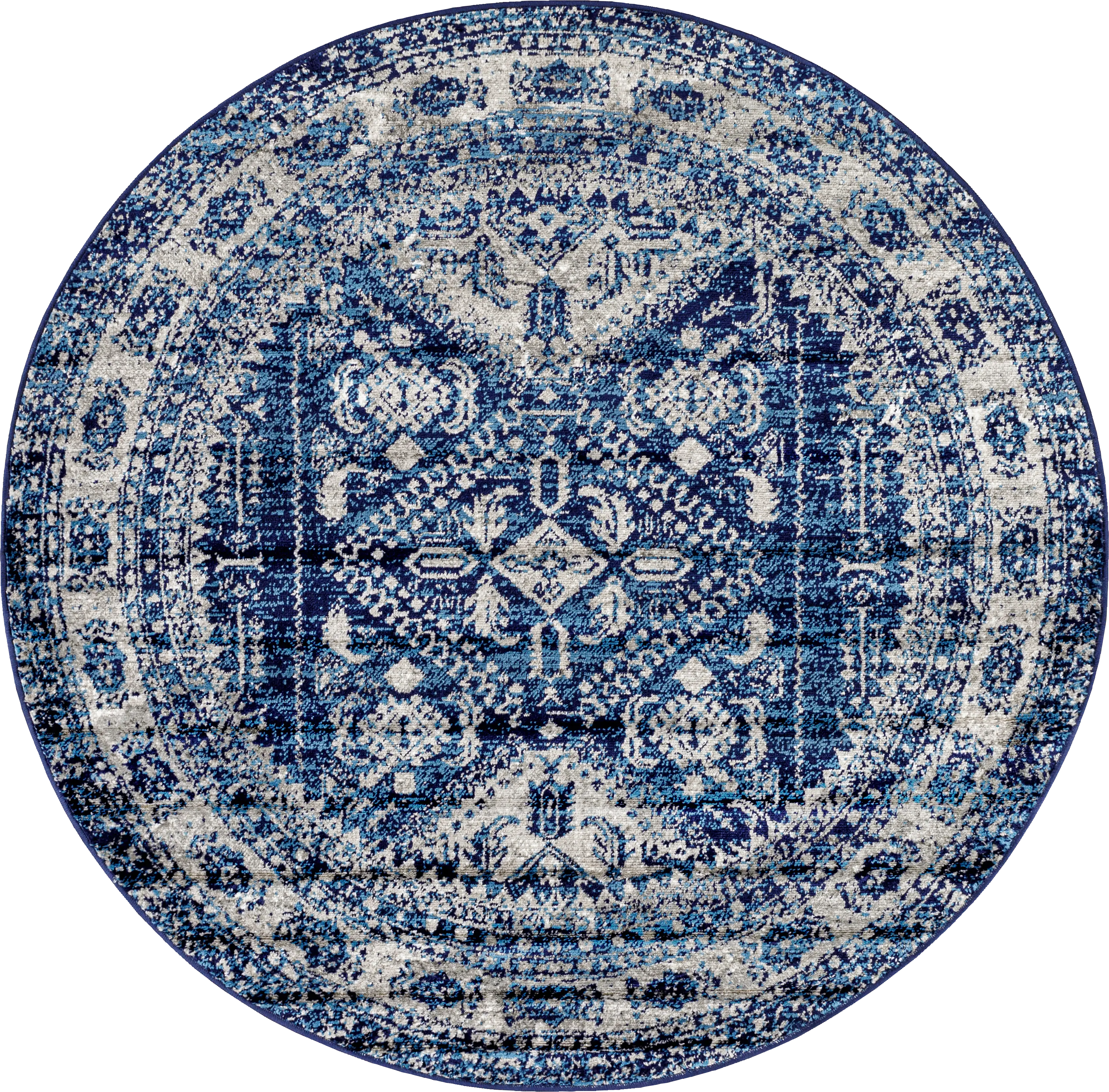 Transcom IV Navy 5'3 Round Rug - Thumbnail - Image 1