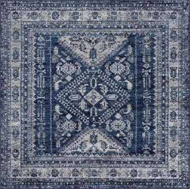 Transcom IV Navy 6'7 Square Rug