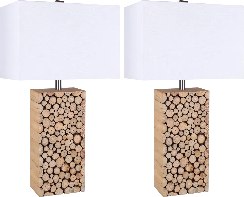 Lillian Edge Natural 2 Pc Lamp Set