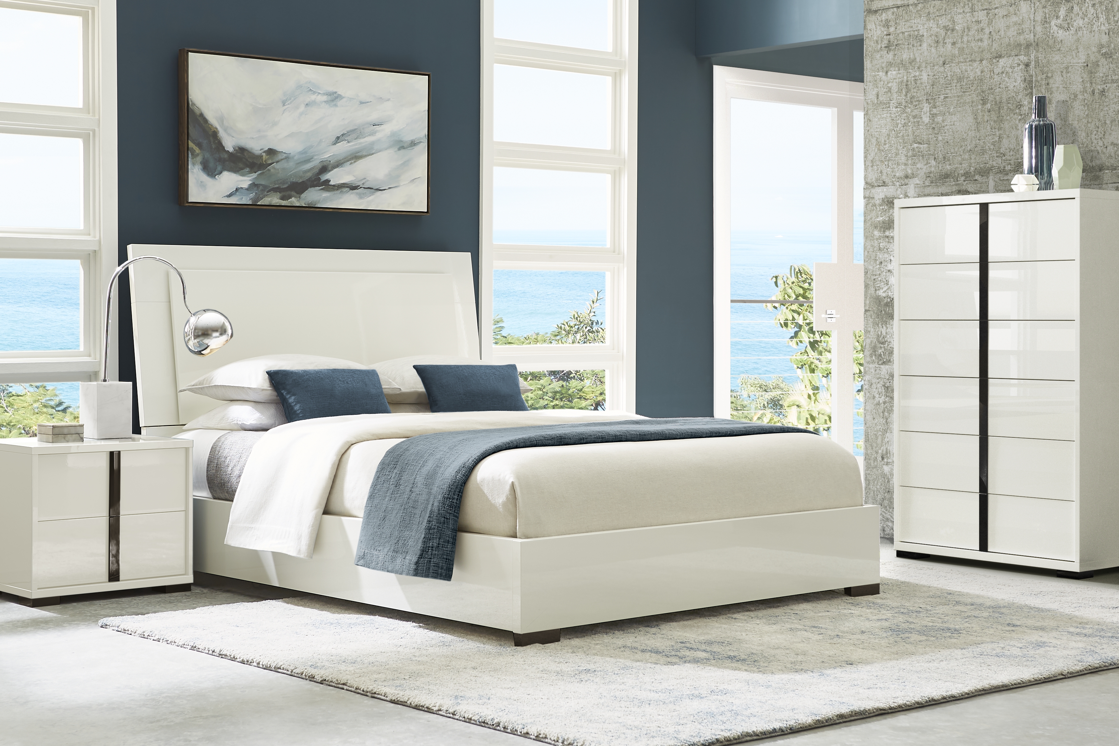 Luma Vista White 5 Pc King Bedroom - Thumbnail - Image 1