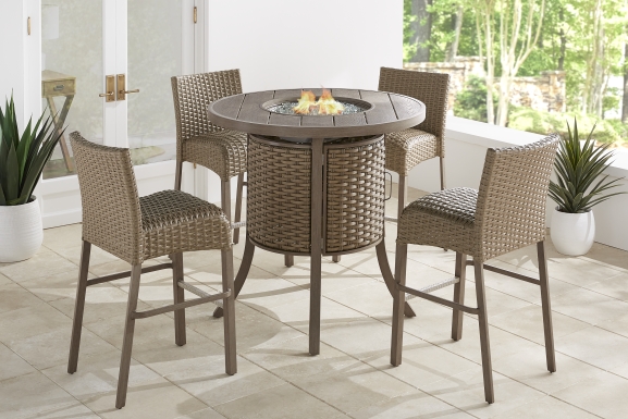 Siesta Key Gray Outdoor Fire Bar Table