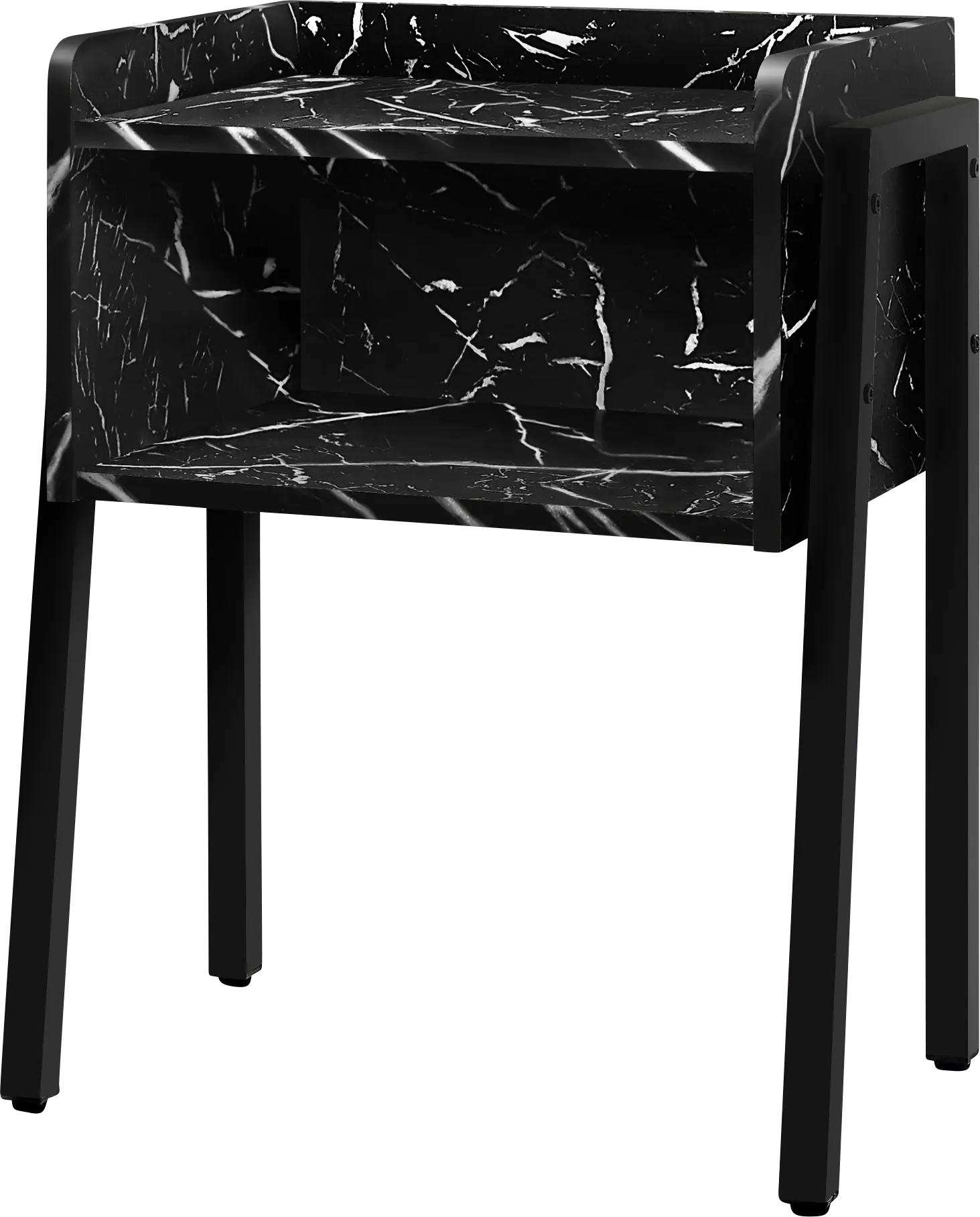 Amberstone Black Side Table