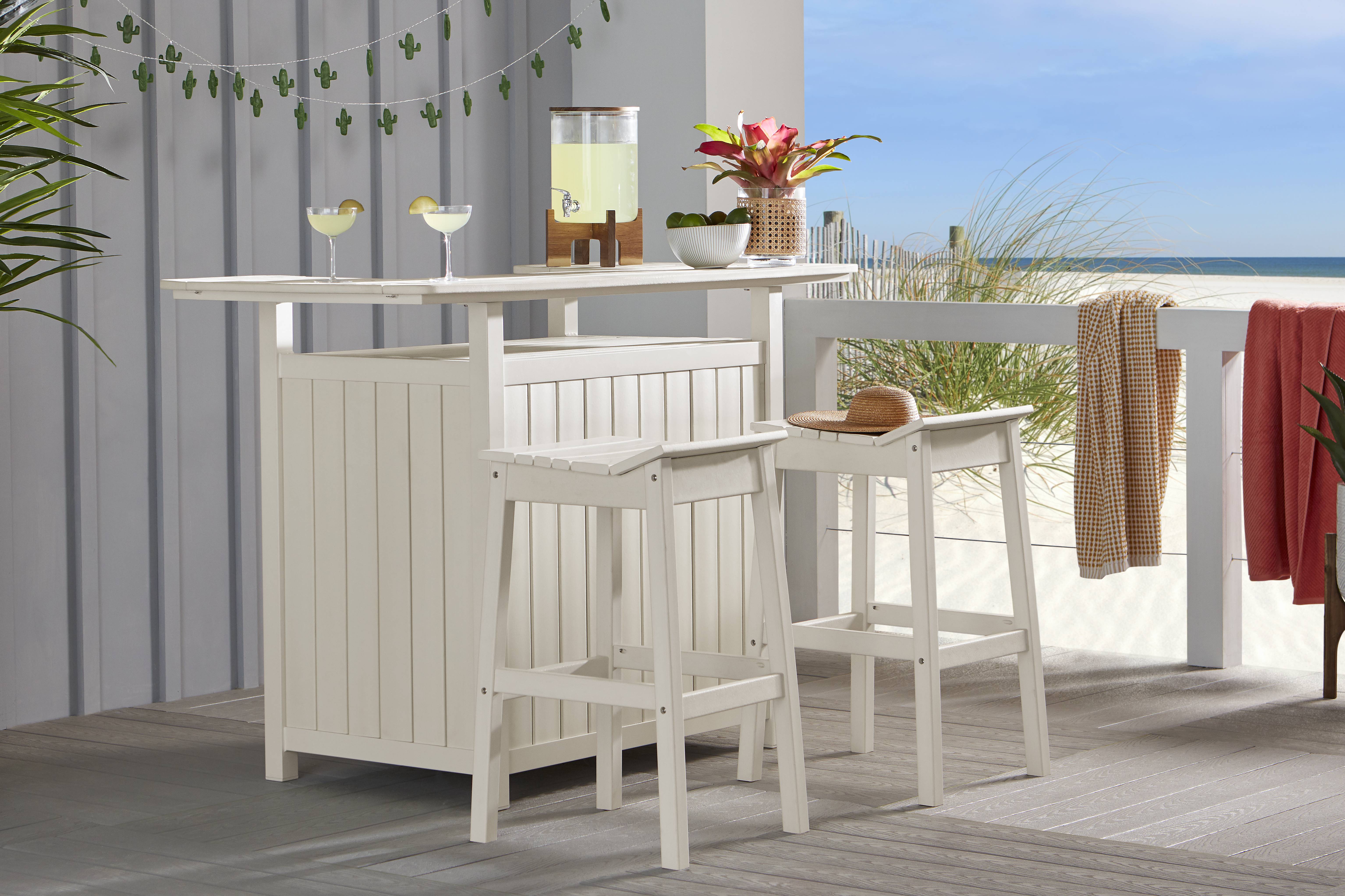 Addy White Outdoor Bar Table - Thumbnail - Image 2