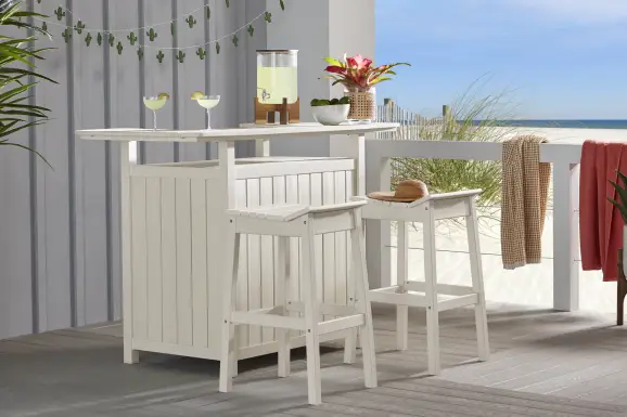 Addy White Outdoor Barstool