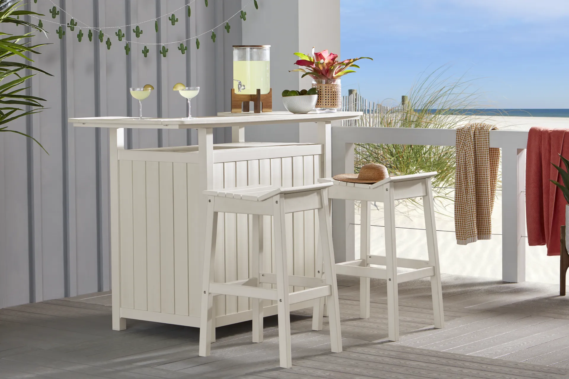Addy White Outdoor Barstool - Image 2