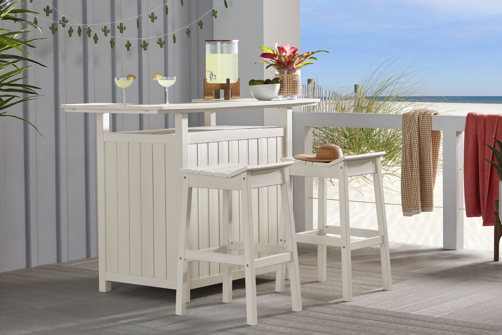 Addy White Outdoor Bar Table - Image 2