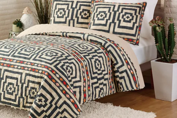 Imlay Black Full/Queen 3 Pc Quilt Set