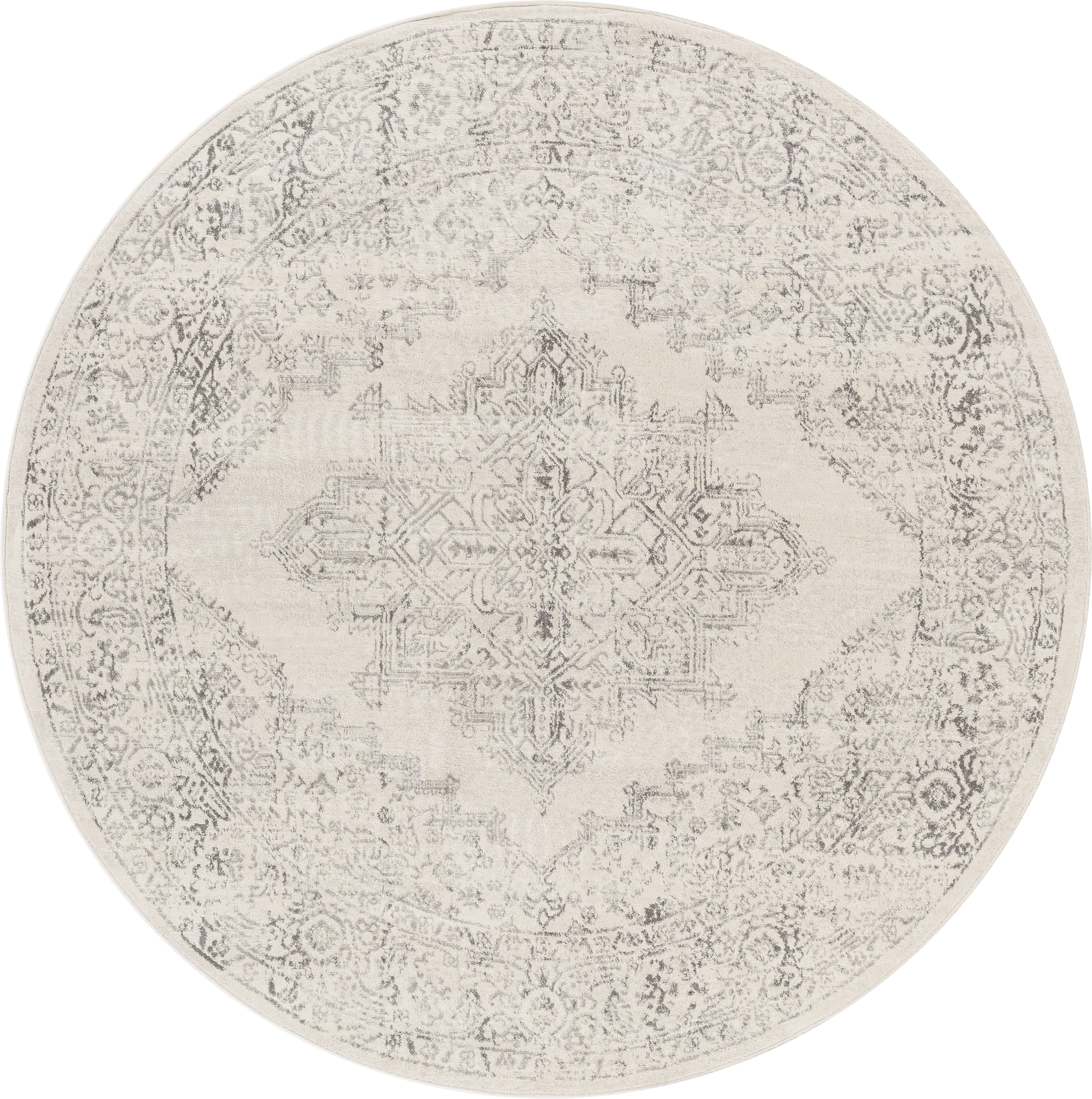 Shinnwood V White 6'7 Round Rug