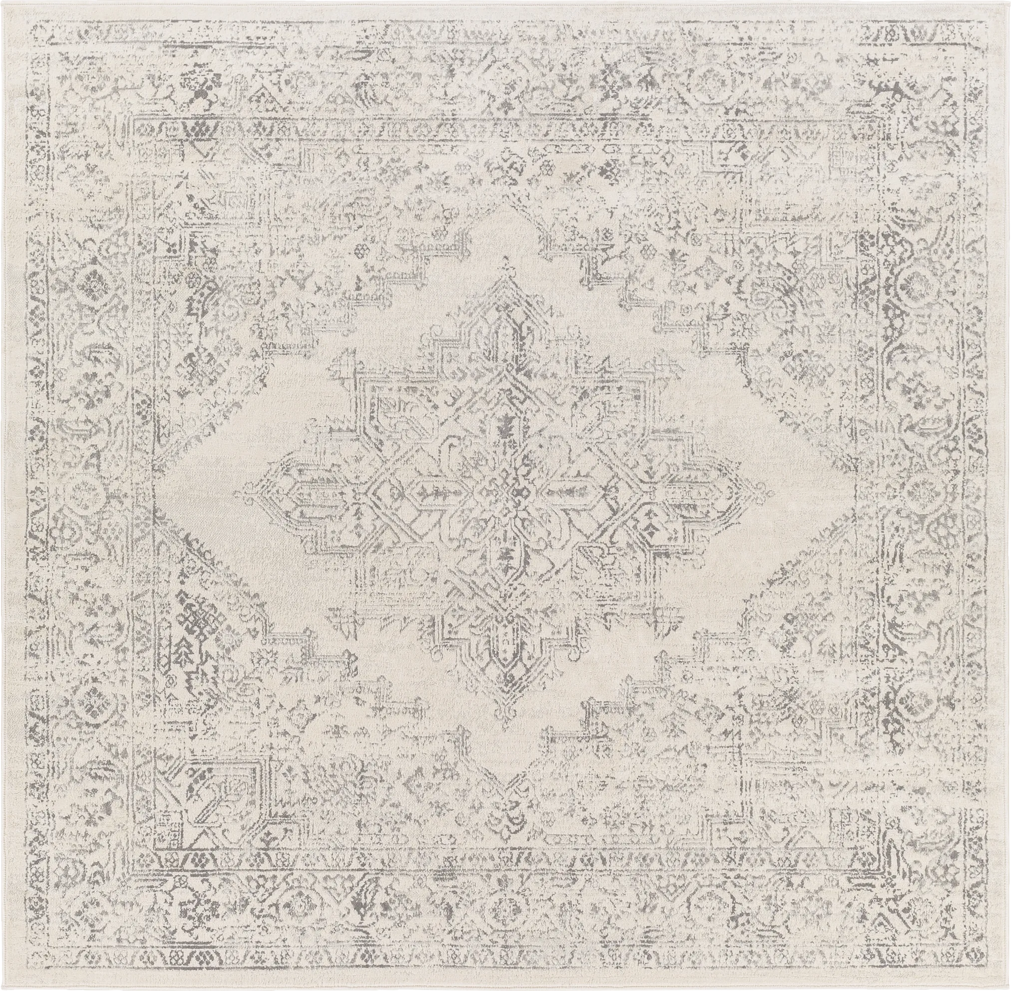 Shinnwood V White 6'7 Square Rug - Thumbnail - Image 1
