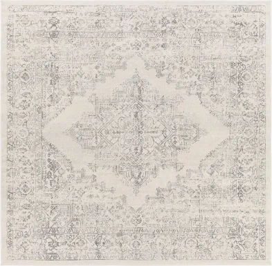 Shinnwood V White 6'7 Square Rug