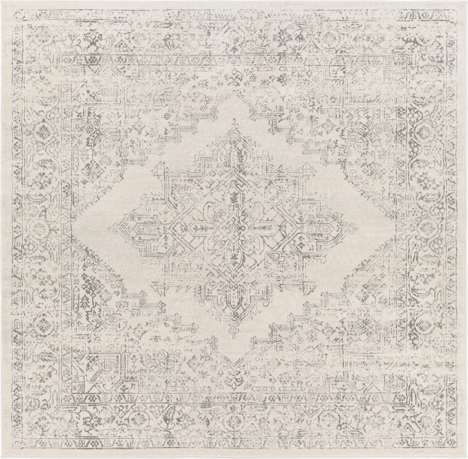 Shinnwood V White 6'7 Square Rug - Image 1