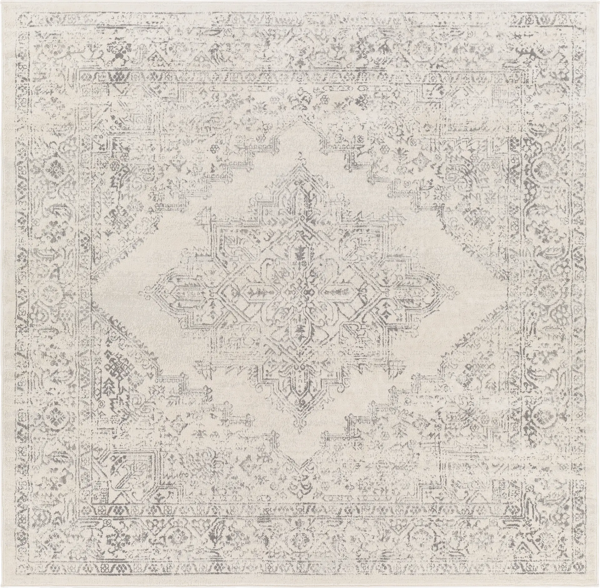 Shinnwood V White 6'7 Square Rug